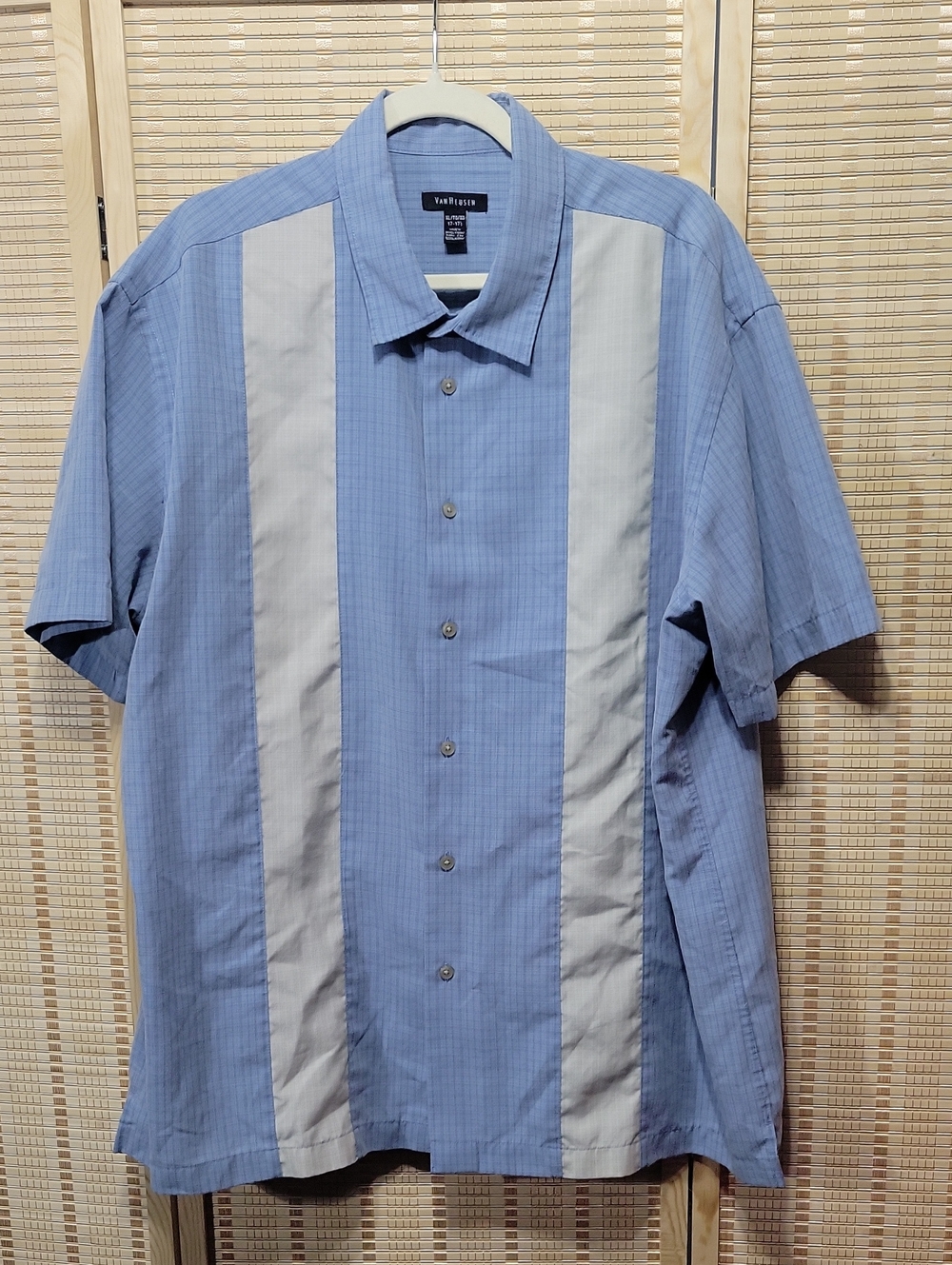Van Heusen Casual Button Down - blue/cream - XL